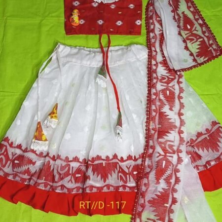 Red and White Lahenga