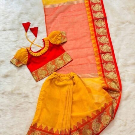 Red And Yellow Saree New Design