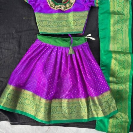 Purple and Green Festive Elegant Saree Design